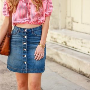 H&M button down denim skirt